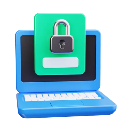 Laptop Security  3D Icon