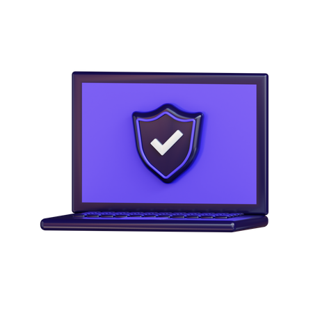 Laptop Security  3D Icon