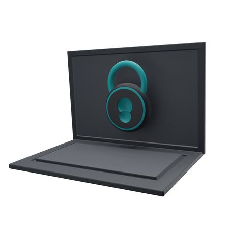 Laptop Security  3D Icon