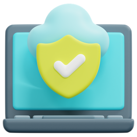Laptop Security  3D Icon