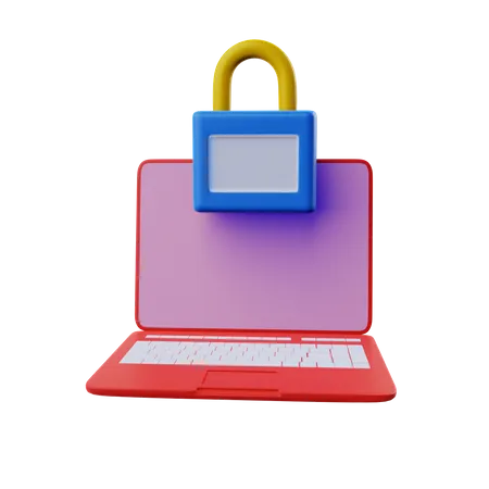 Laptop Security  3D Illustration