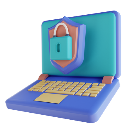 Laptop Security  3D Illustration