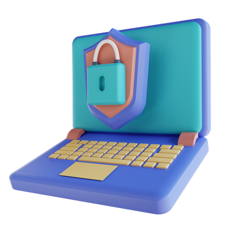 Laptop Security 3D Illustration