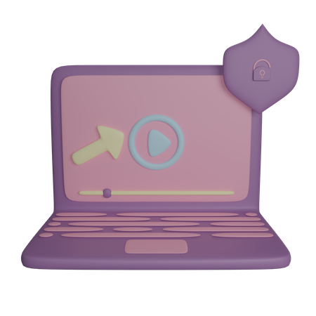 Laptop Security 3D Icon