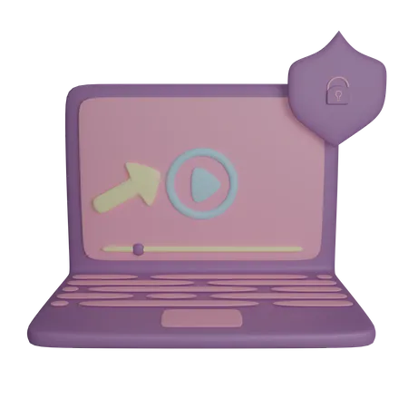 Laptop Security 3D Icon