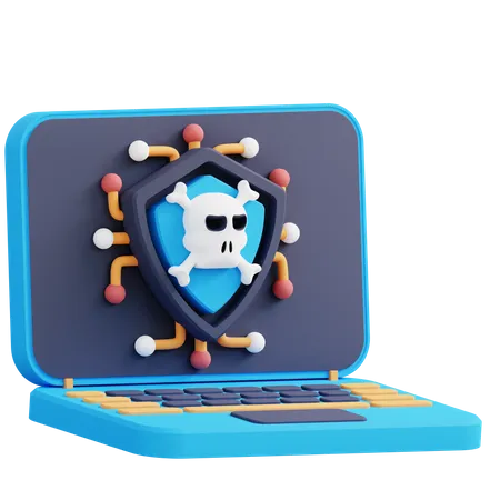 3 D Illustration Of Laptop Security From Cybercrime 3D Icon