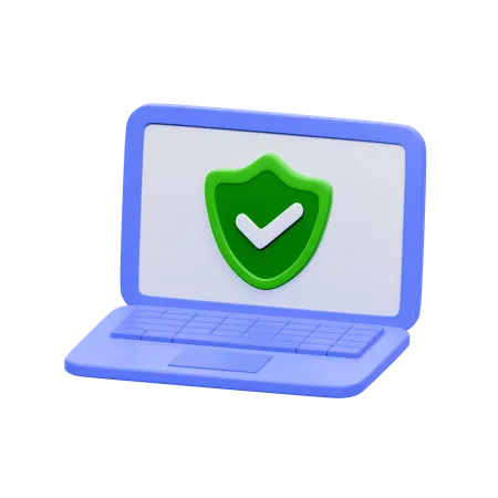 Laptop Security Check  3D Icon