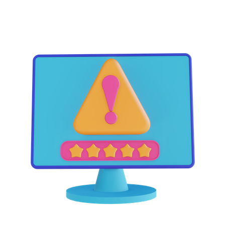 Laptop Security Error  3D Illustration