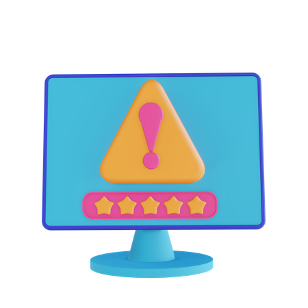 Laptop Security Error 3D Illustration