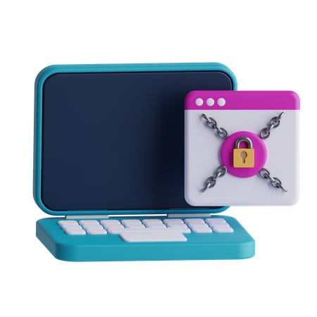 Segurança de laptop  3D Icon