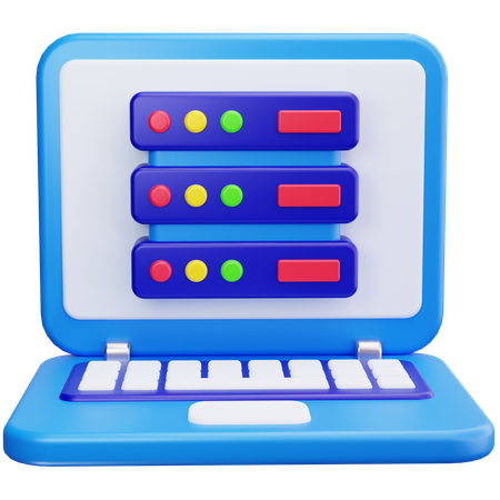 Laptop Server  3D Icon