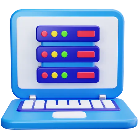 Laptop Server  3D Icon