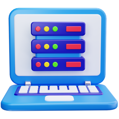 Laptop Server  3D Icon