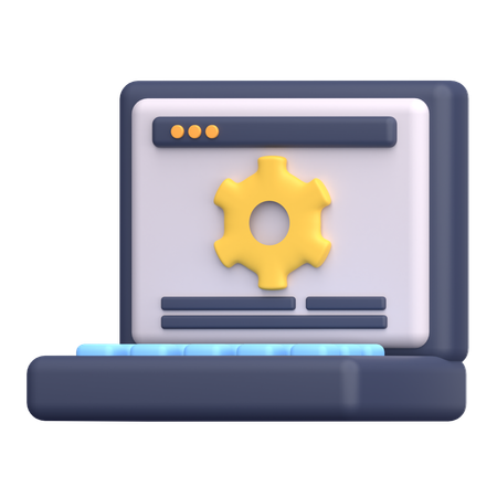 Laptop Setting  3D Icon