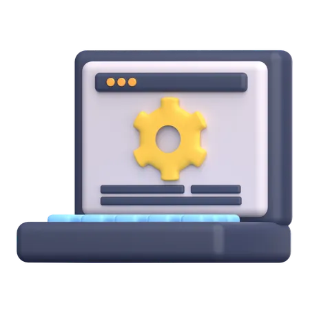 Laptop Setting  3D Icon