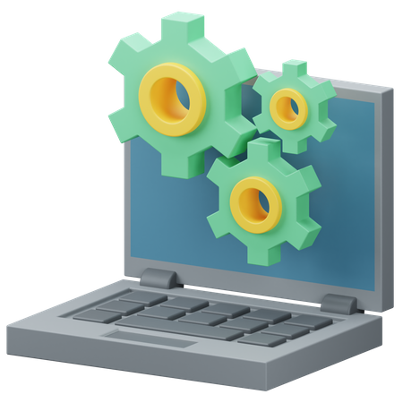 Laptop setting  3D Icon