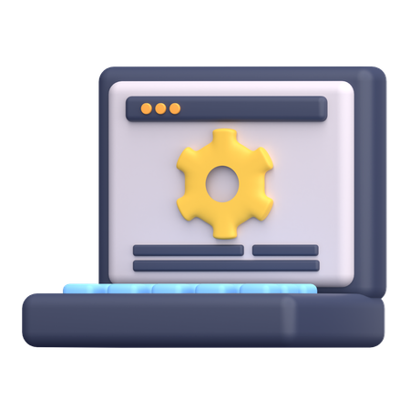 Laptop Setting  3D Icon
