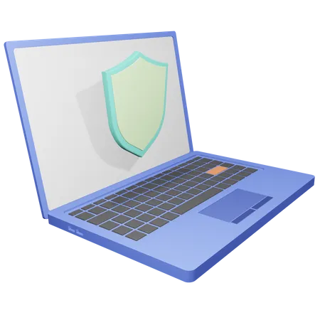 Laptop Shield  3D Icon