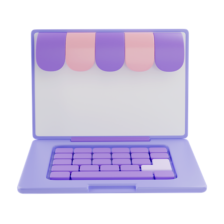 Laptop Shopping  3D Icon