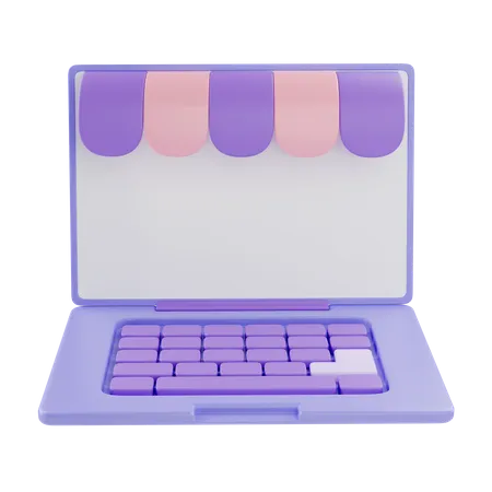 Laptop Shopping  3D Icon