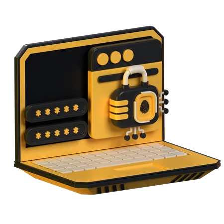 Laptop-Sicherheit  3D Icon