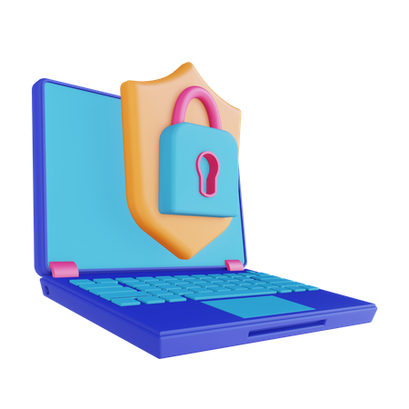 Laptop-Sicherheitsschloss  3D Illustration