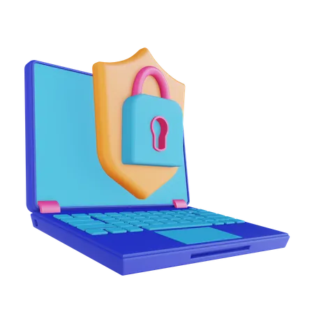 Laptop-Sicherheitsschloss  3D Illustration