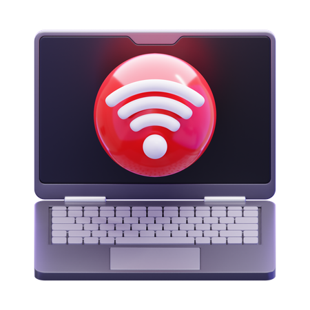 ノートパソコンの信号  3D Icon
