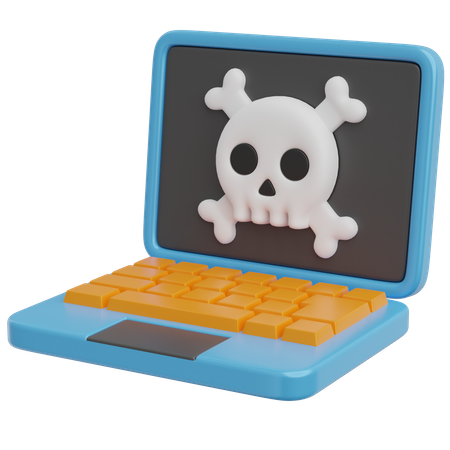 Laptop Skull  3D Icon