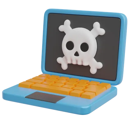 Laptop Skull  3D Icon