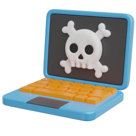 Laptop Skull  3D Icon