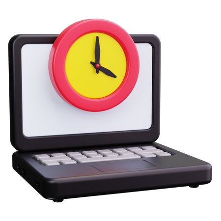 Laptop Time  3D Icon