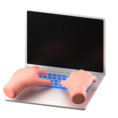 Tippen am Laptop  3D Icon