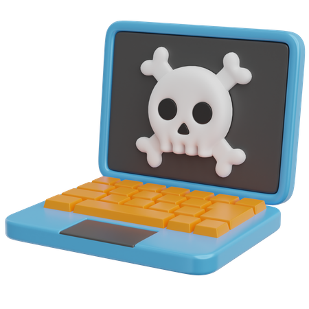 Laptop-Schädel  3D Icon