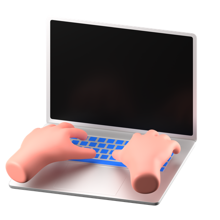 Laptop Typing  3D Icon