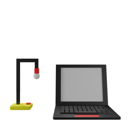 Laptop und Lampe  3D Icon