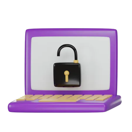Laptop Unlock  3D Icon