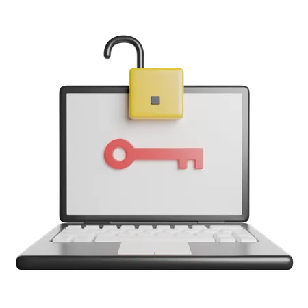 Laptop Unlock  3D Icon