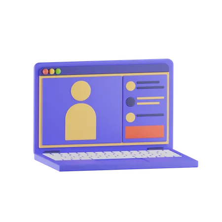 Laptop User  3D Icon