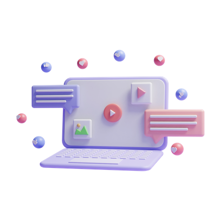 Laptop Video  3D Icon