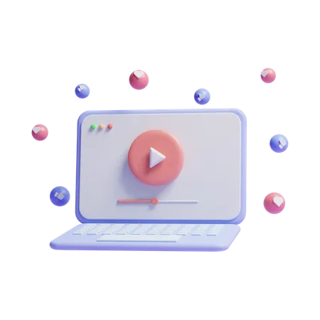 Vídeo de laptop  3D Icon