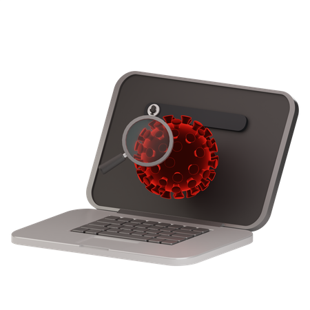 Laptop Virus  3D Icon