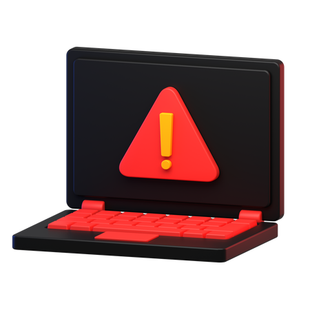 Laptop Warning 3D Icon