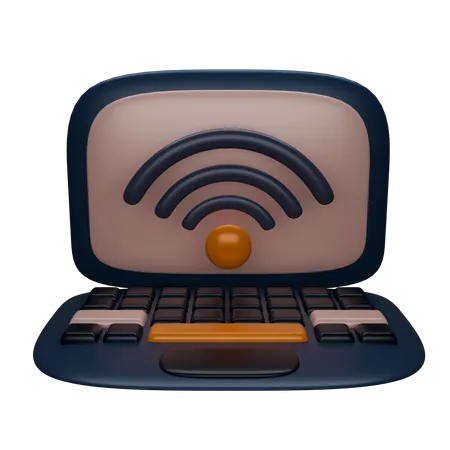 Laptop Wifi  3D Icon