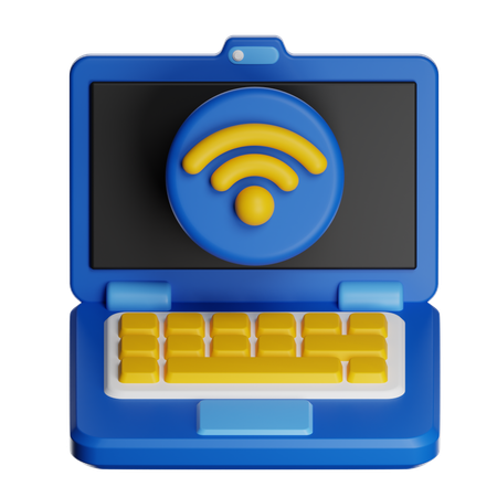 Laptop Wifi  3D Icon