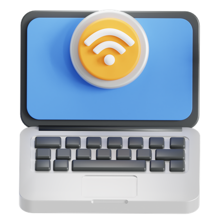 Laptop wifi  3D Icon