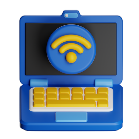 Laptop Wifi  3D Icon