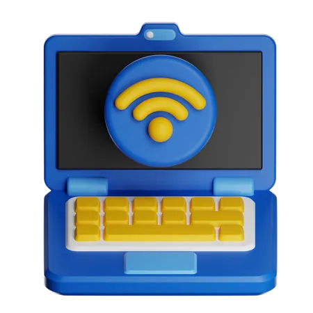 Laptop Wifi  3D Icon