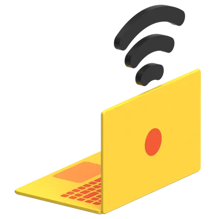 Laptop Wifi  3D Icon