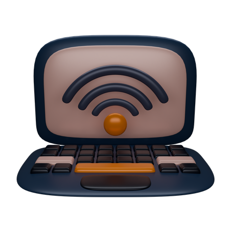 Laptop Wifi  3D Icon